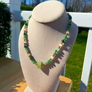 Beaded and Natural Stone Necklace Beautiful Natural Looking Boho Beauty Jewelry